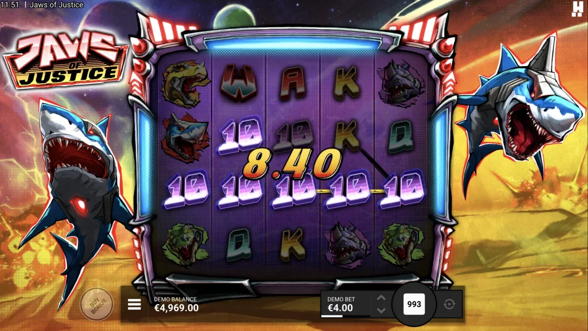 Jaws of Justice - Paytable and Symbol Values